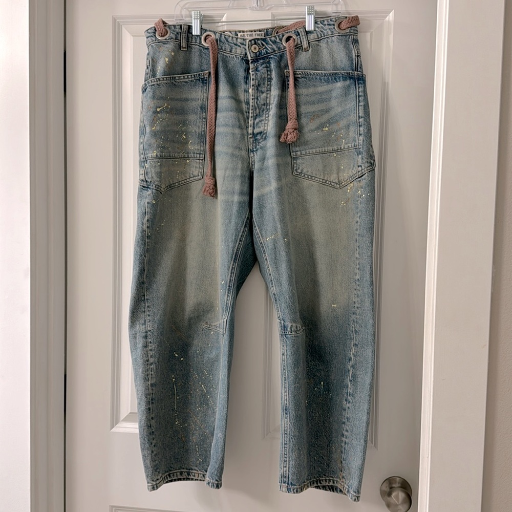 We the Free Moxie Pull-on Barrel Jeans.